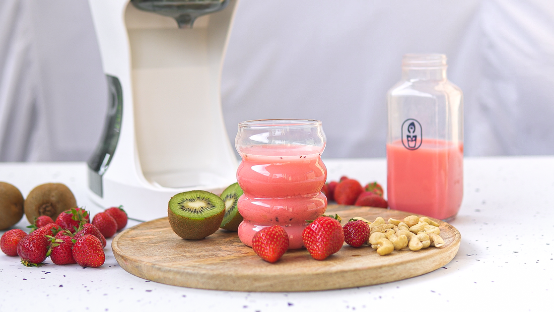 Strawberry Kiwi Cashew Milk