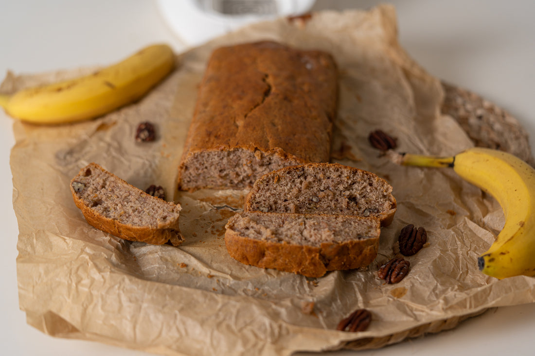 Vegan Banana Pecan Bread with Banana Pecan Milk